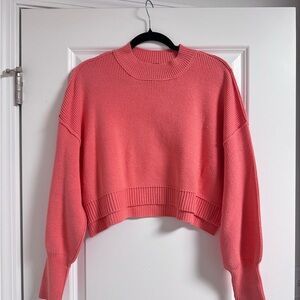 Free People Easy Street Cropped Sweater Coral
